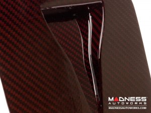 FIAT 500 Hood Scoop - ABARTH NACA Air Intake - Carbon Fiber - Red Candy Finish